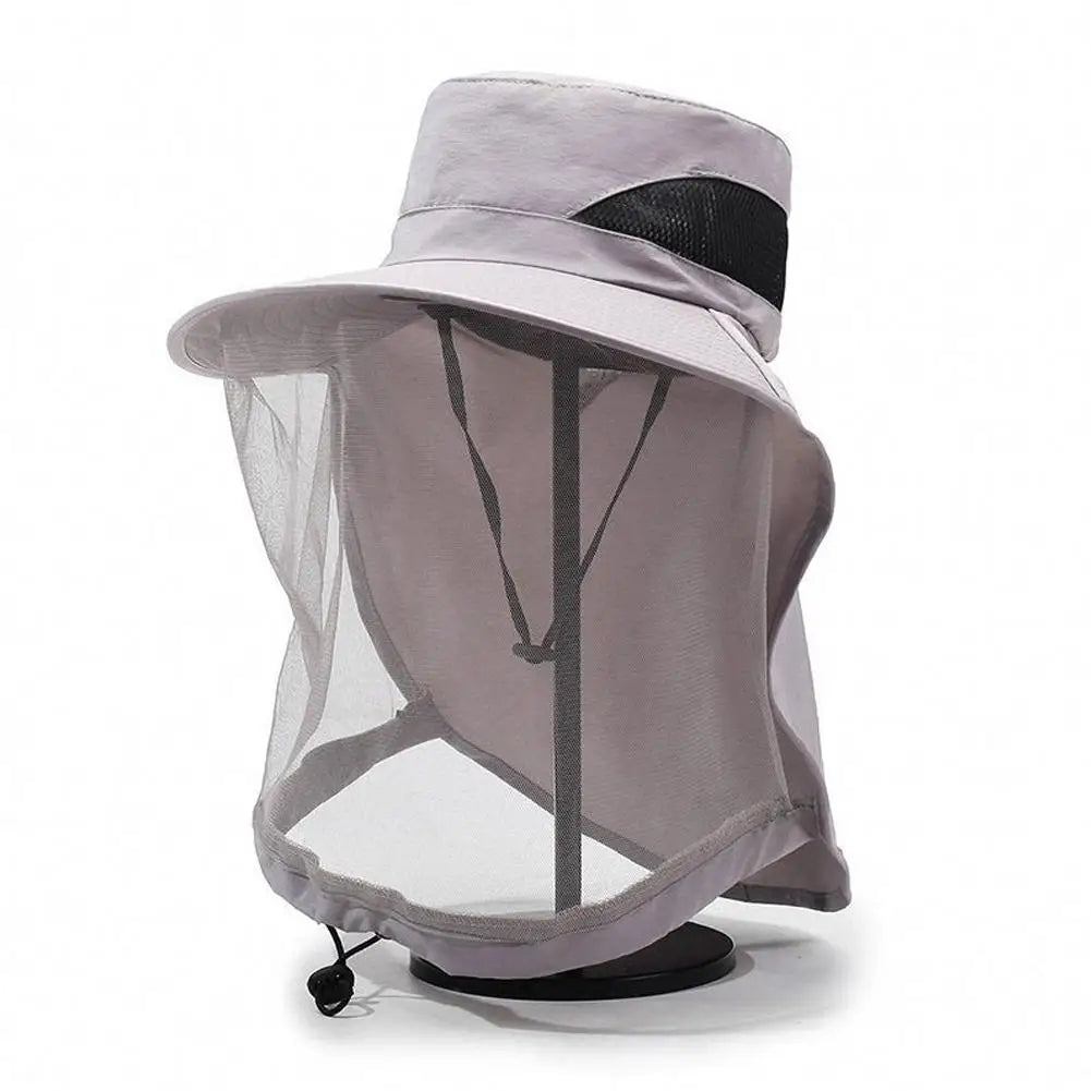 Mosquito Net Hat Fishing Sun Protection Outdoor Hiking Gardening Men Qme B