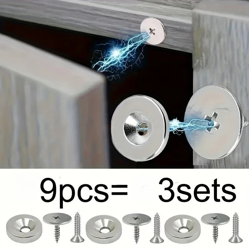 3sets Cabinet Magnetic Buckle, Door Latch, Cabinet Door Lock, Magnetic Closure For Cabinet Doors And Drawers Qme 3sets