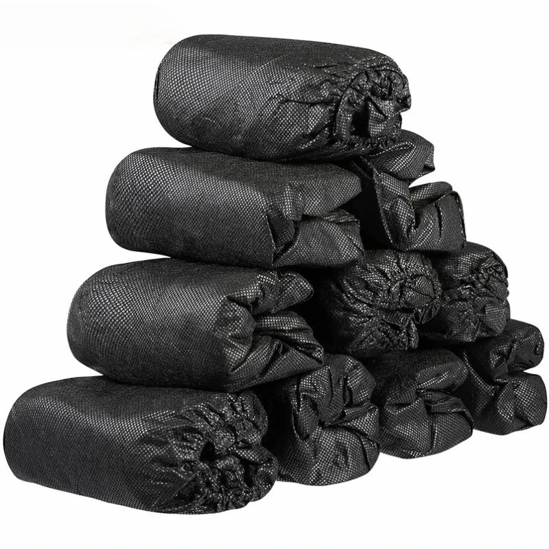 300/200/100PCS Disposable Boot Shoe Covers Foot Booties Shoe Coverings Non Slip Shoe & Boot Covers for Indoor Home Workplace Qme Black 300PCS