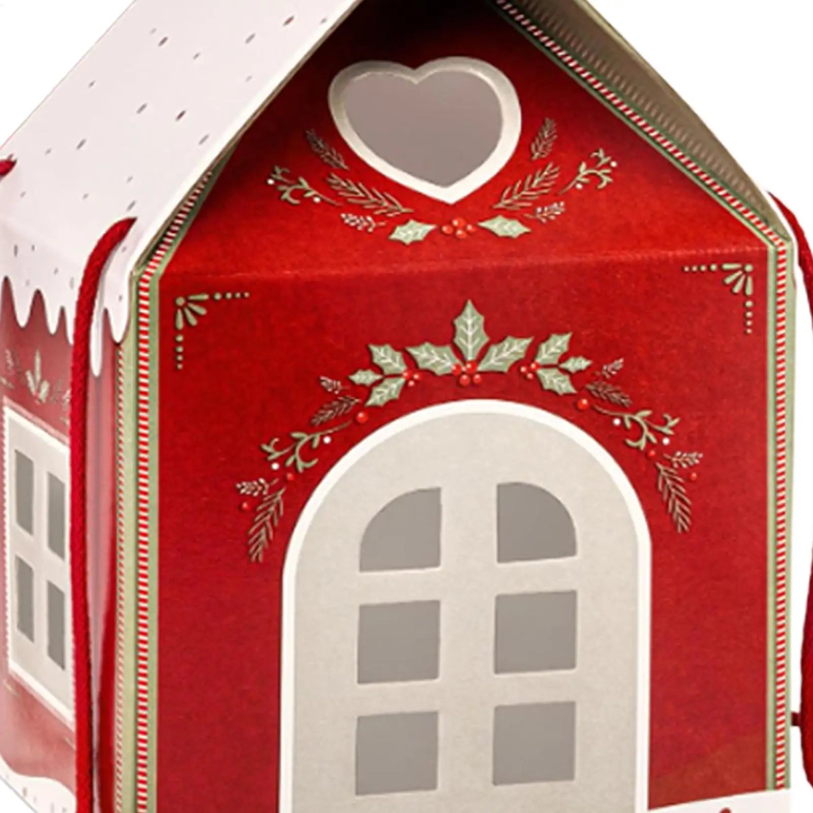 Candy Boxes Christmas House Shape Paper Supports Container Holiday Qme