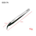 Industrial Tweezers Electronics Anti-static Curved Straight Tip Qme Ceramic head 7A