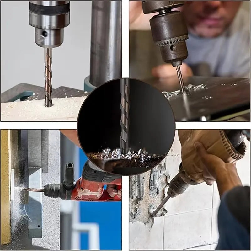 7PCS 3-12mm Cross Hexagon Tile Drill Bits Set For Glass Metal Ceramic Carbide Alloy Cross Tile Drill Bit Set Drilling Tools Qme