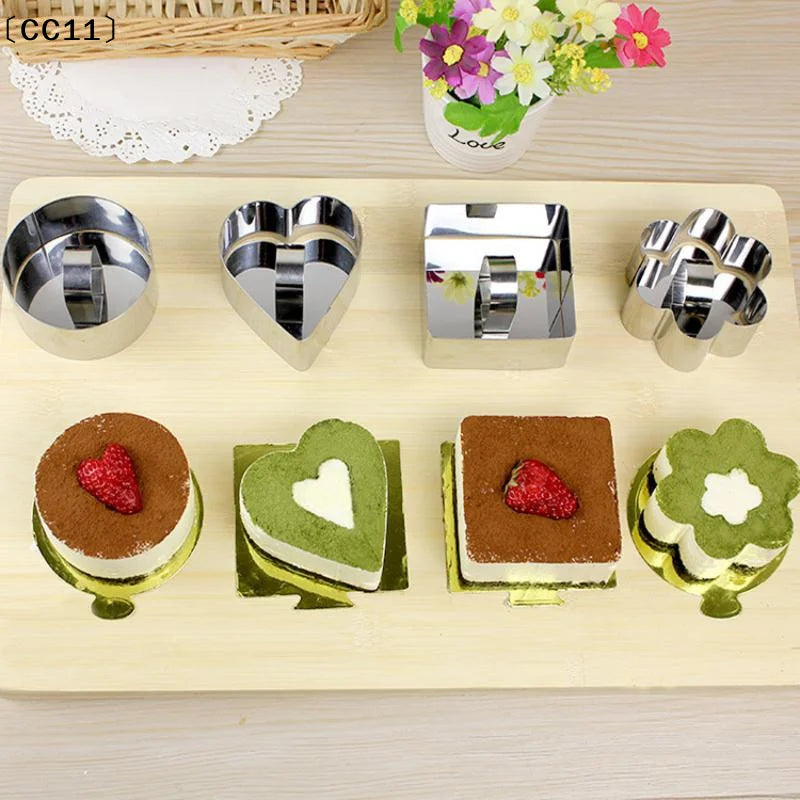 Stainless Steel Mousse Cake Molds Multiple Shapes Easy Demold Design Qme