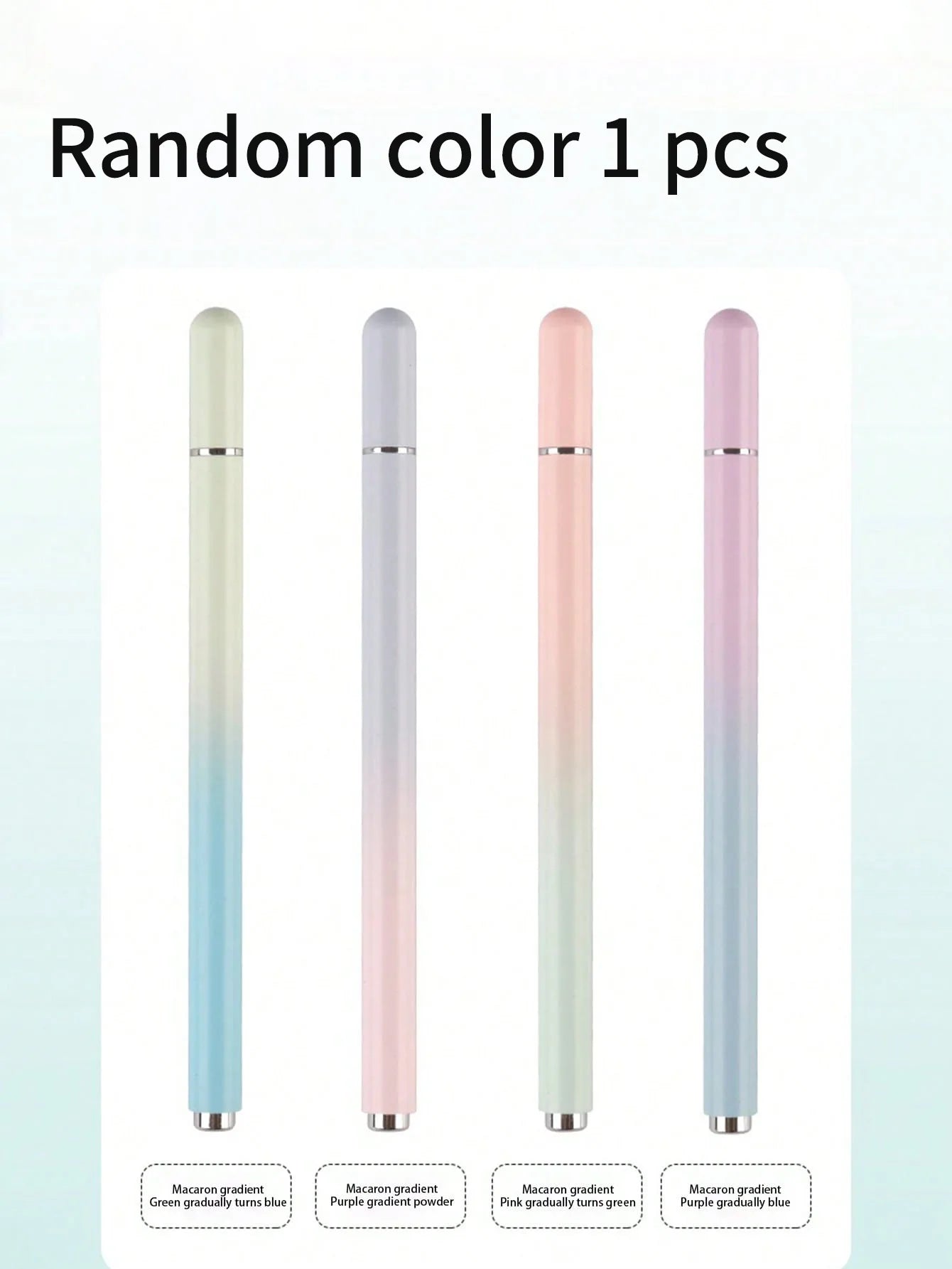 Macaron Gradient Capacitive Pen Disc-shaped Metal Magnetic Cap Stylus Qme WHITE
