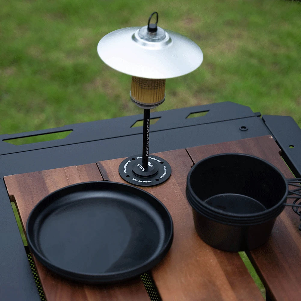 Portable Desktop Lamp Stand Aluminum Alloy Outdoor Lantern Bracket Camping Lights Support for Camping Qme