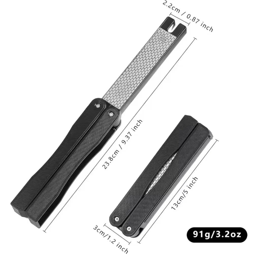 Portable Diamond Knife Sharpener 400 600 Grit Double Sided Foldable Qme