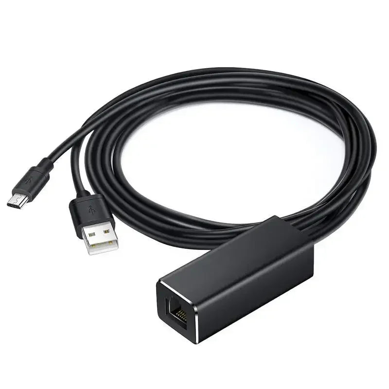 10/100 Mbps USB Ethernet Adapter for Chromecast Micro USB2.0 To RJ45 for Fire TV/Google Chromecast TV Stick USB Network Card Qme