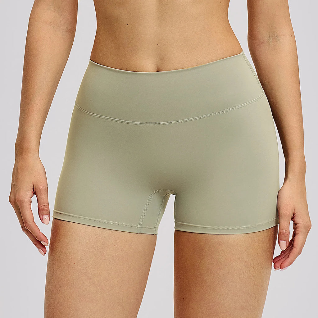 A Women's Summer Shorts Low Waist Seamless Shorts Gym Shorts Yoga Shorts Running Shorts and High Stretch Cycling Training Shorts Qme mossy green M