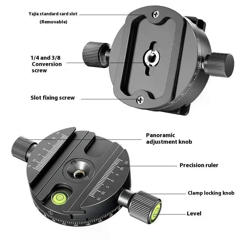 QJ-08 QJ-08S 360 Panoramic Rotating Quick Release Plate Clamp Tripod Qme