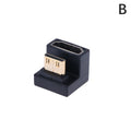HDMI-Compatible Adapter 360 Degree Angled U-shaped L Converter Mini Qme B