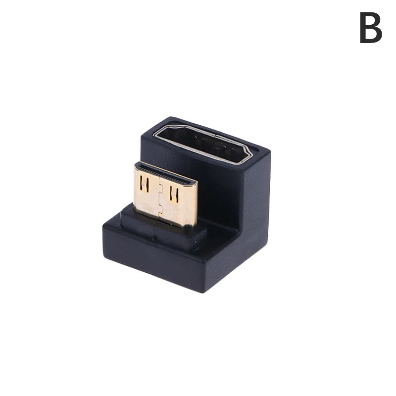 HDMI-Compatible Adapter 360 Degree Angled U-shaped L Converter Mini Qme B