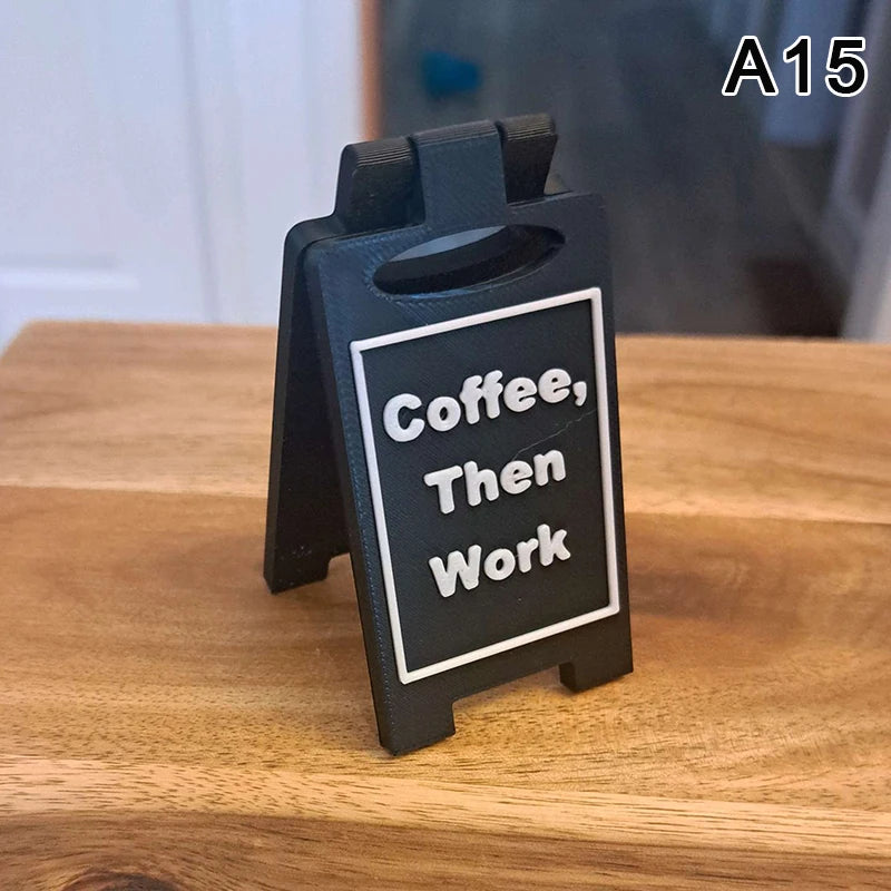 Humorous Office Desk Sign-"Coffee,Then Work" "Busy" Home Office Desktop Decoration Unisex Colleague Gift, Multi-Functional Qme A15
