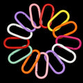 2~10pcs Colorful Oval Spring Carabiners 25x50mm Zinc Alloy Keychain Clips For DIY Jewelry Making Accessories And Outdoor Gear Qme Mixed color 2pcs