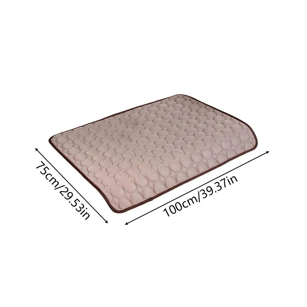 Dog Cooling Mat Washable Sleeping Rug 100x75cm Self Cooling Pet Mat For Small Medium Large Dog Kitten Crate Kennel Floor Sofa Qme Navy Blue China Mainland