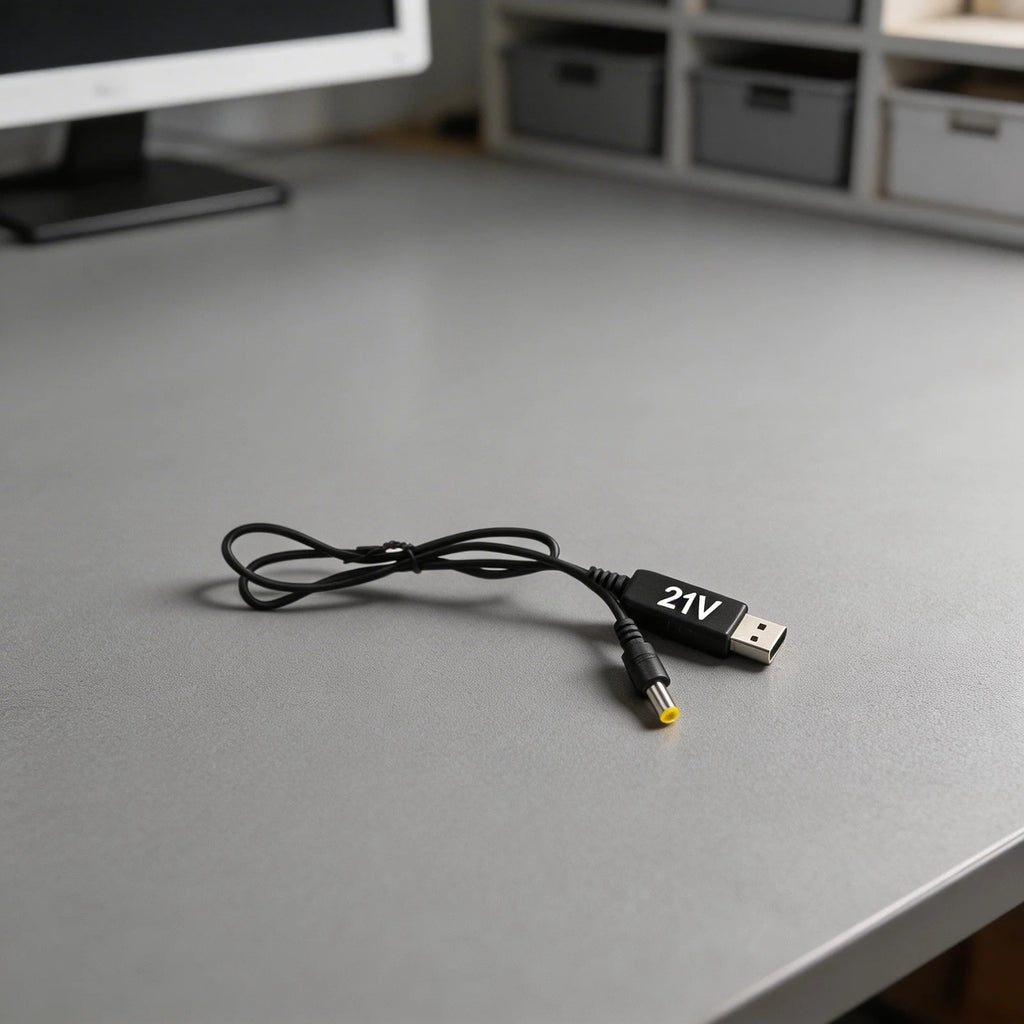 1 *Boost Line 5V To 21V Boost Cable 21V Battery Charging Cable DC Interface USB Adapter For 21V Battery/ 5V Charging Head Qme