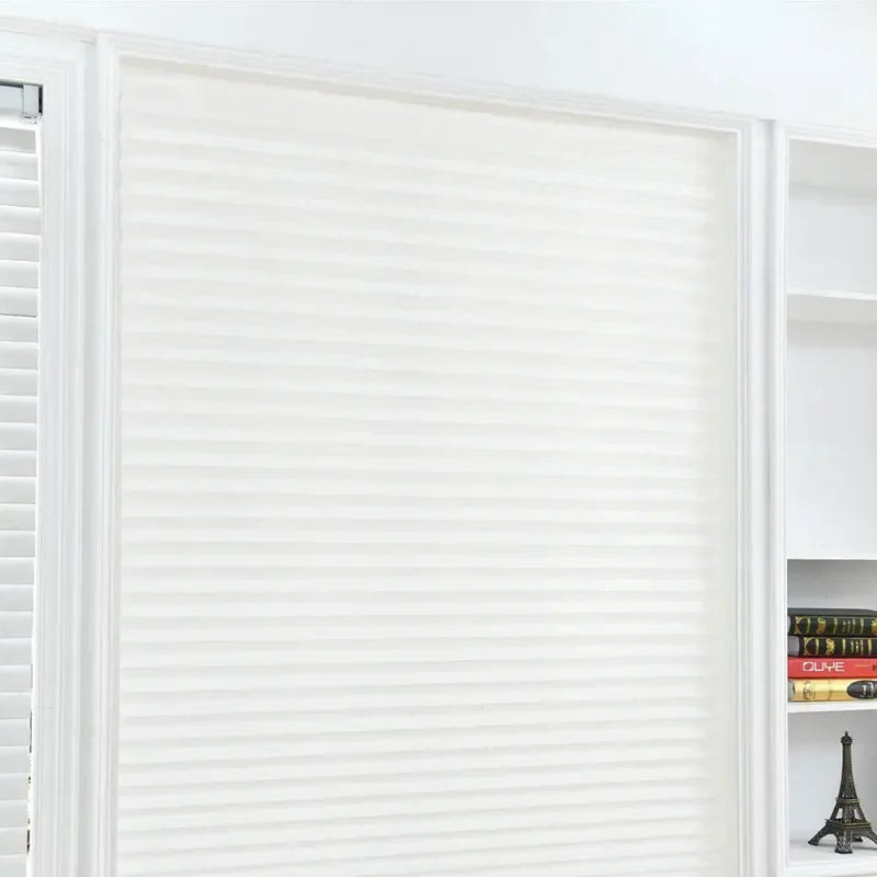 1Pc Shades Self-adhesive Half Windows Nonwoven Folding Curtain Bathroom Balcony Living Room Balcony Curtains Pleated Blinds Qme A 60X150cm