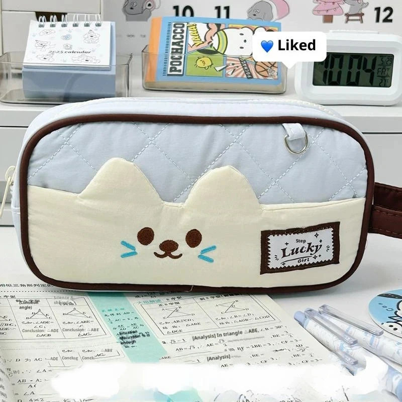 Cute Pencil Case Pens Pouch Large Capacity Simple Aesthetic Bag Qme A6
