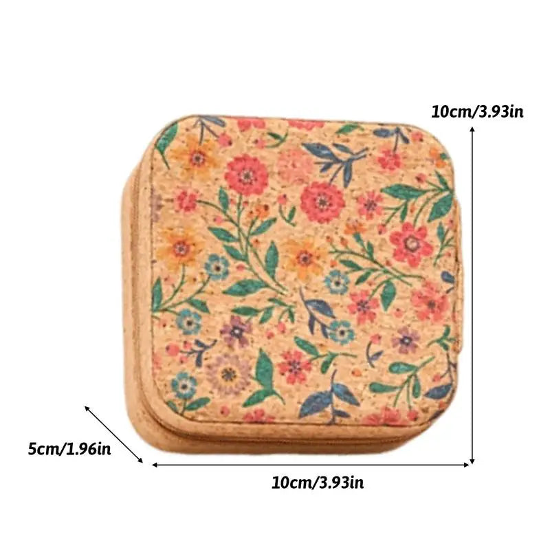 Jewelry Organizer Box Portable Retro Travel Storage Cloth Supplies Qme