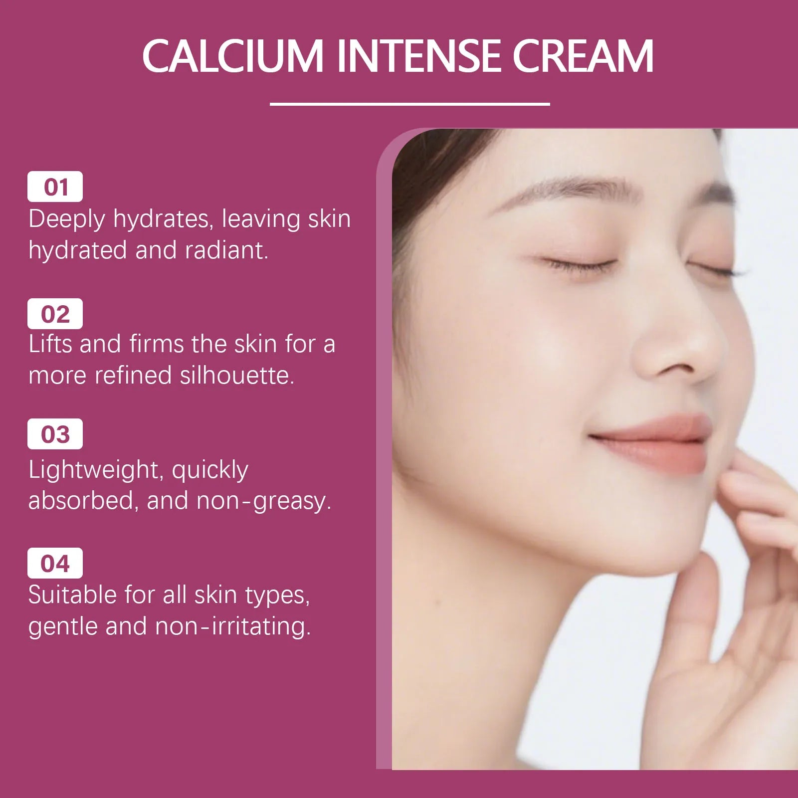 Calcium Intense Cream Tighten Skin Elasticity Enhance Moisturizing Facial Firming Improve Skin Sagging Nourishing Facial Lifting Qme