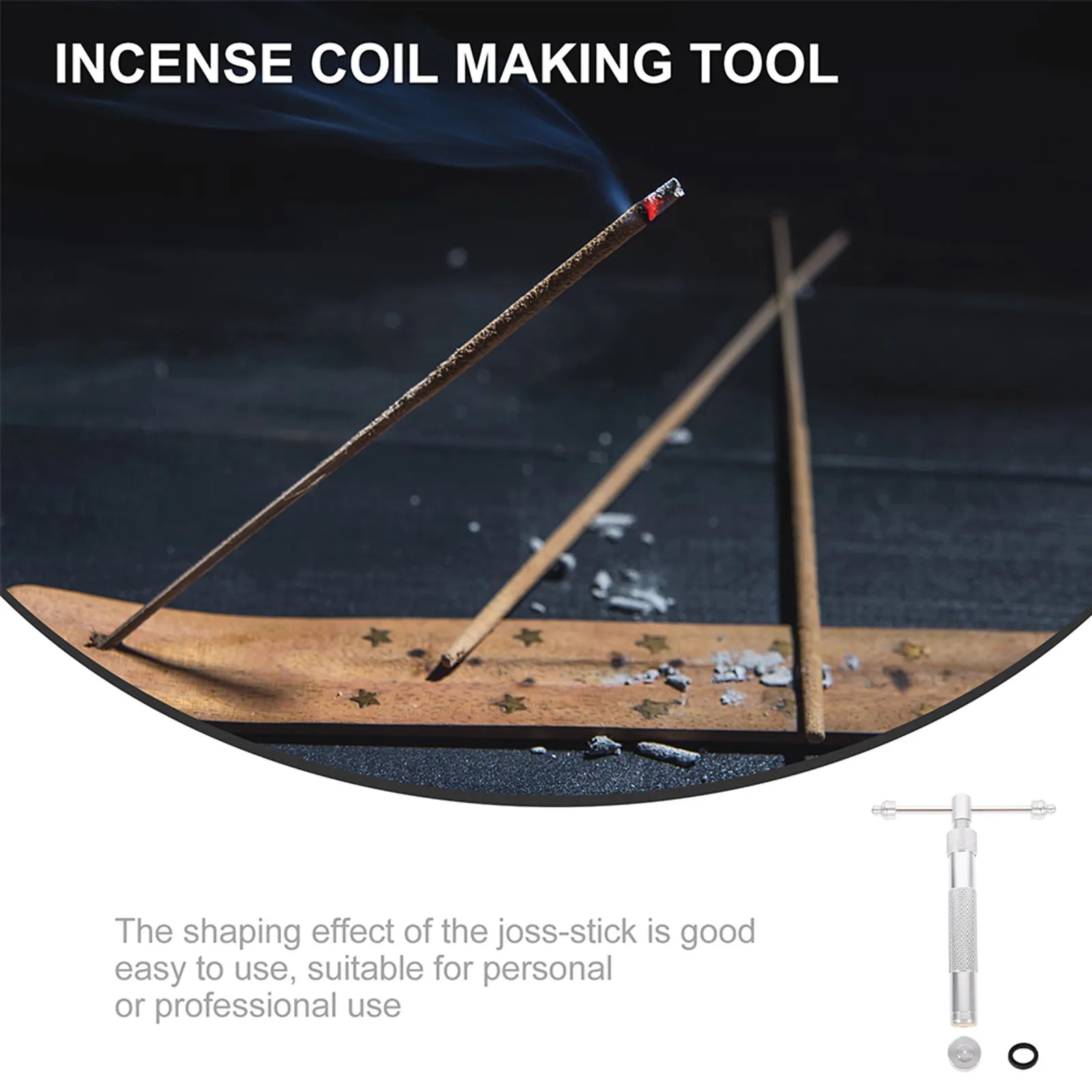 Manual Incense Stick Maker Tool Aluminum DIY Incense Squeezing Device Easy to Use Clean and Store Perfect for Living Room Hotel Qme