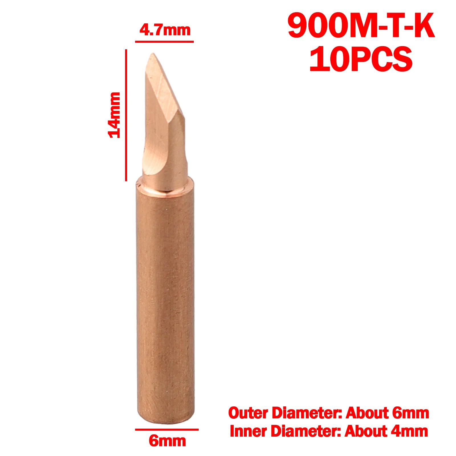 10pcs Soldering Iron Tip Versatile Copper Soldering Iron Tips 900M T K Perfect For Various Electronic Repairs Qme