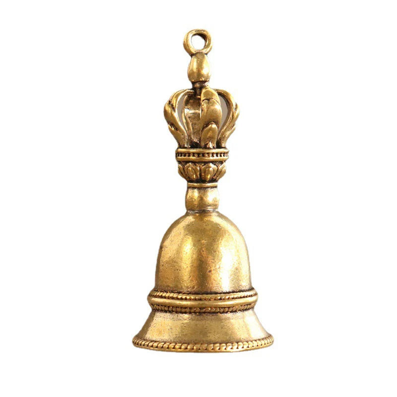 Home Decoration Craft Vintage Brass Bell Charm Pendant DIY Keychain Qme