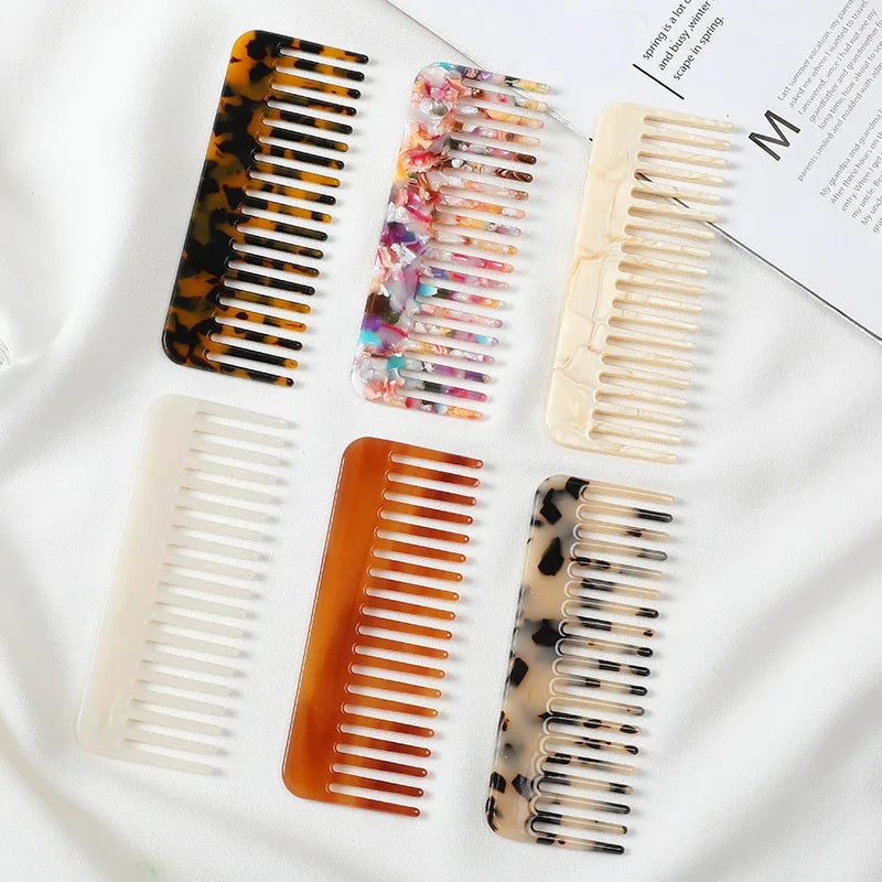 Wide Teeth Acetate Hair Combs Anti-static Massage Brush Hairdressing Qme