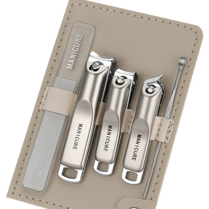 5-Piece Professional Manicure Pedicure Portable Storage Box Complete Qme 5Pcs Set
