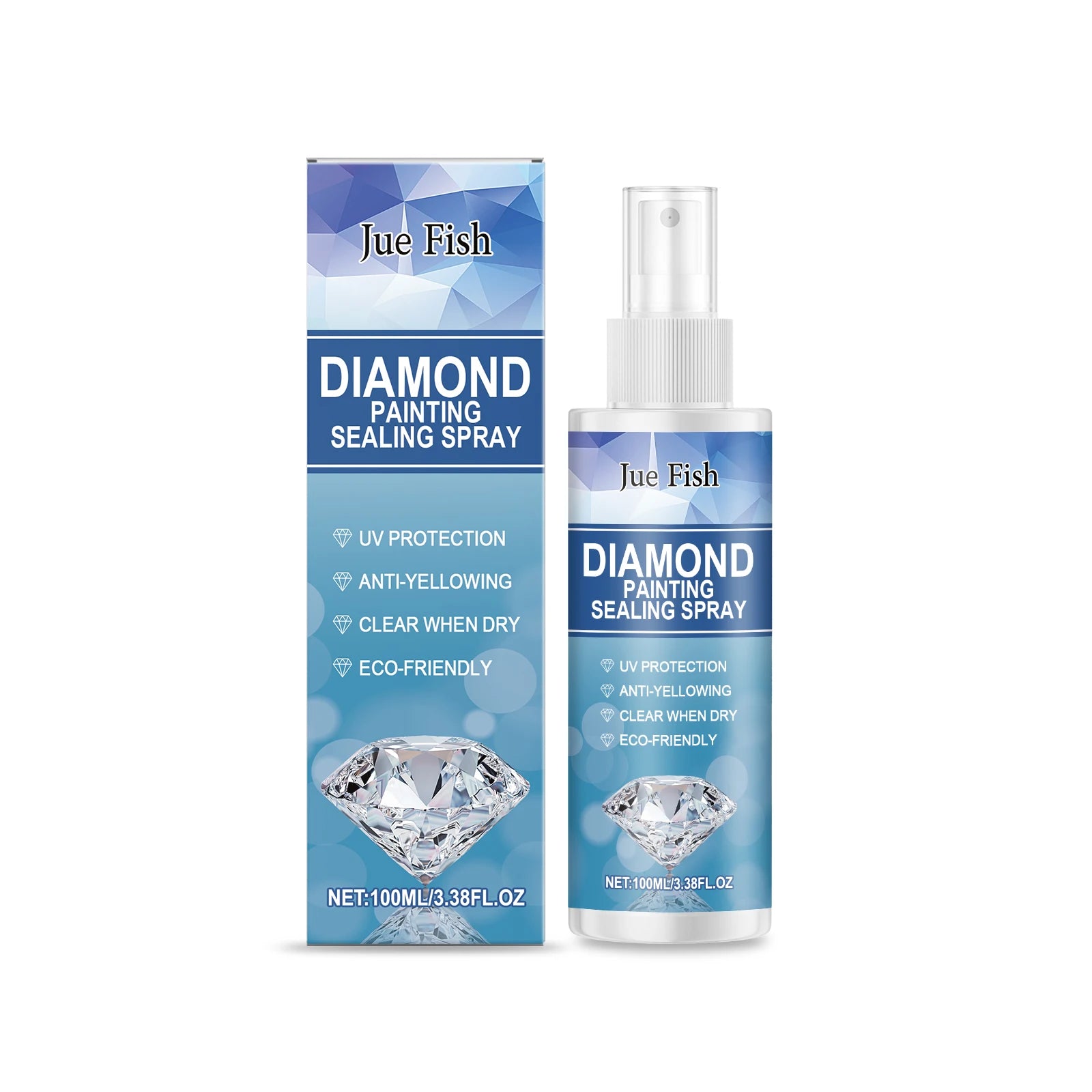 Diamond Paintings Sealing Spray Enhancing Diamond Shine Effect UV Protection Eco-Friendly Anti-Yellowing Spray Permanent Sealer Qme 100ML Boxed