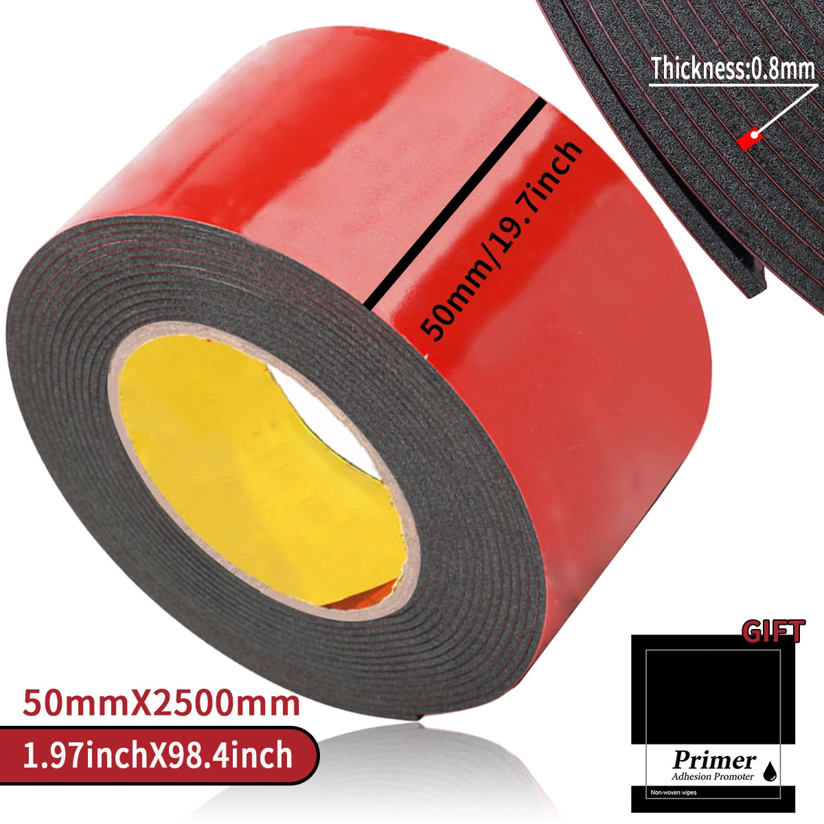 Double Sided Tape Adhesive Car Special Double-sided Tape Indoor Decor Traceless Fixing Sticker Two Face Tape Qme 5cmX2.5m