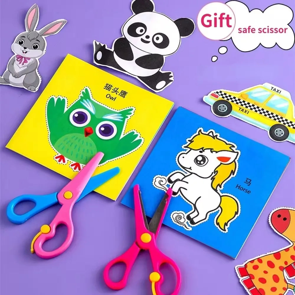 Handmade Paper Cut Book Kids Craft Toys DIY Cartoon Scrapbooking Art Qme