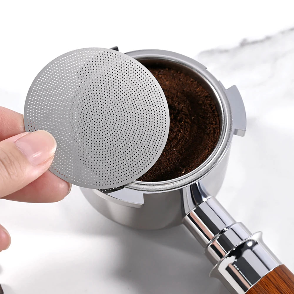 51/53/58mm Coffee Puck Screen Reusable Espresso Coffee Puck Screen 0.2mm Espresso Filter Holder For Espresso Machine Accessories Qme