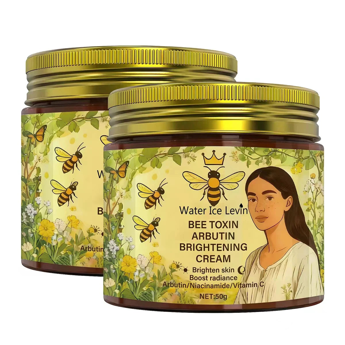 Bee Toxin & Arbutin Brightening Cream | Retinol & Hyaluronic Acid Moisturizer for Soft, Glowing Skin Qme BROWN 60g
