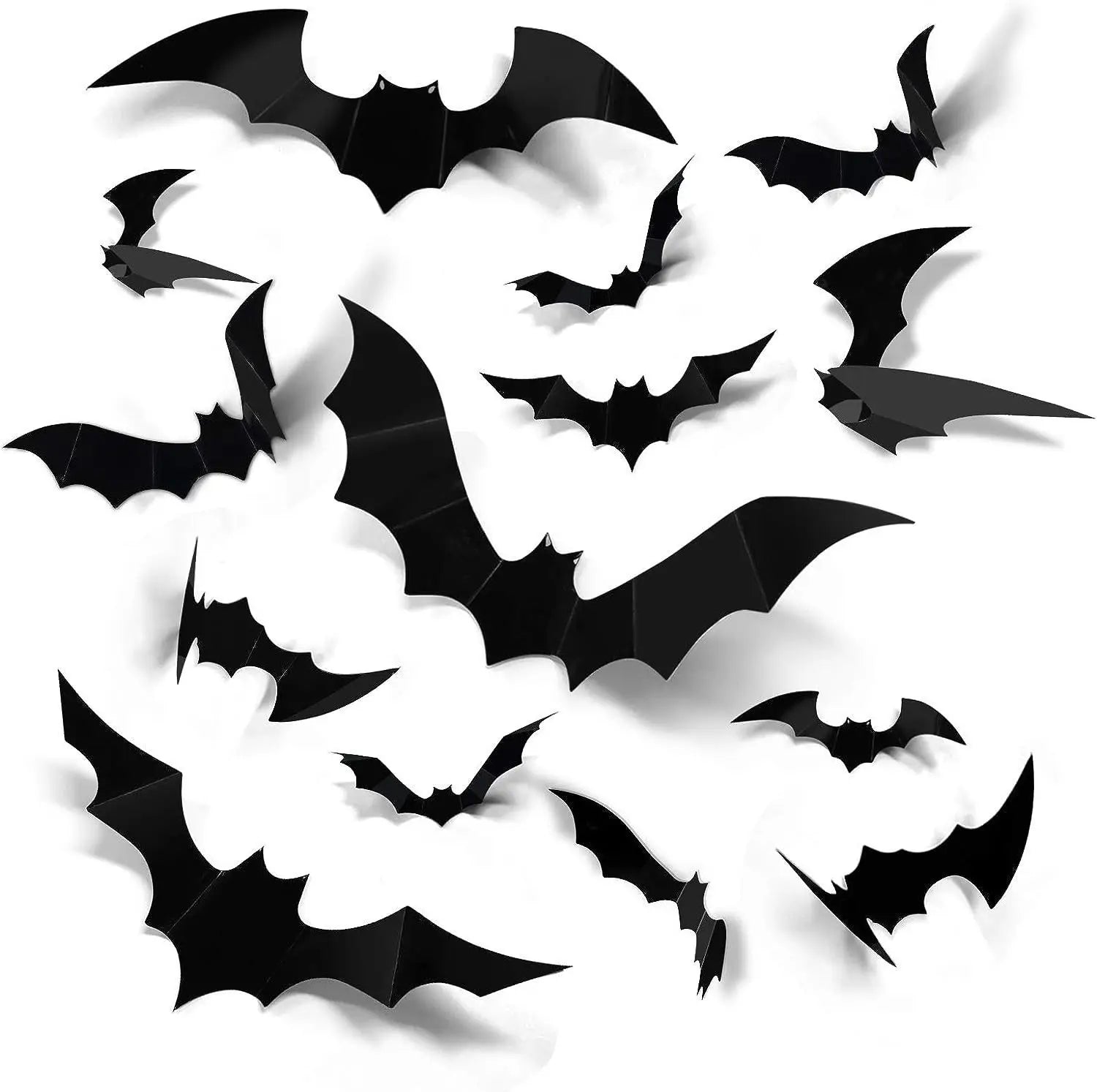 Halloween Black Bat Wall Stickers Party Decor Decals Holiday Scene Qme
