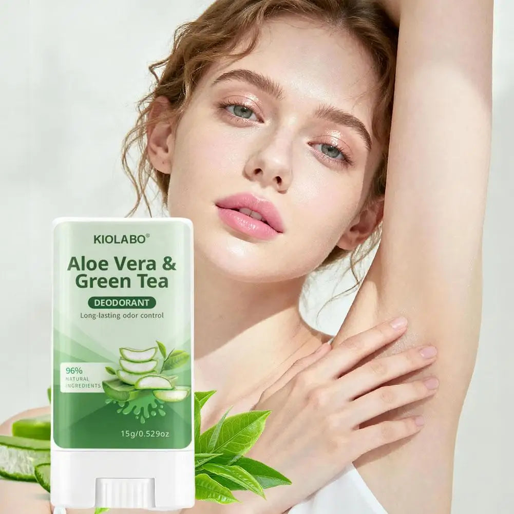 Aloe Vera Green Tea Deodorant Stick Travel Friendly Hygiene Essential Qme
