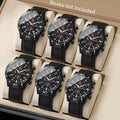 6 Pçs/set Homens Relógios Moda Banda de Silicone Mens Relógios Esportivos Reloj Hombre (Sem Caixa) Qme Other