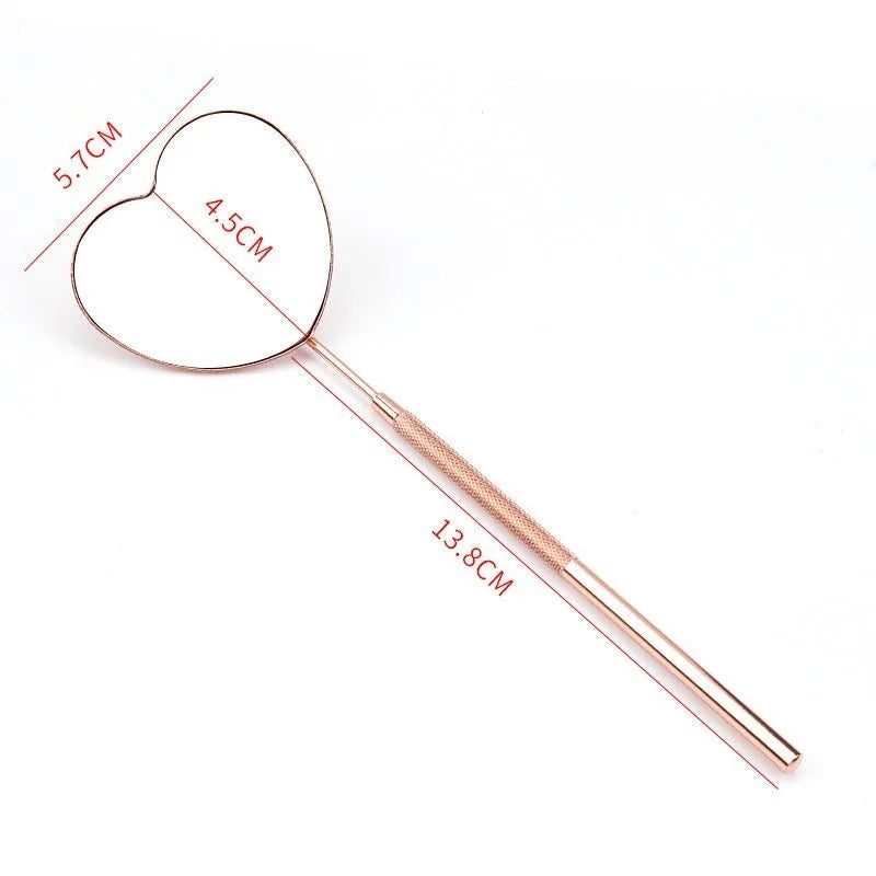 Eyelash Extensions Checking Mirror Heart Shape Stainless Steel Qme