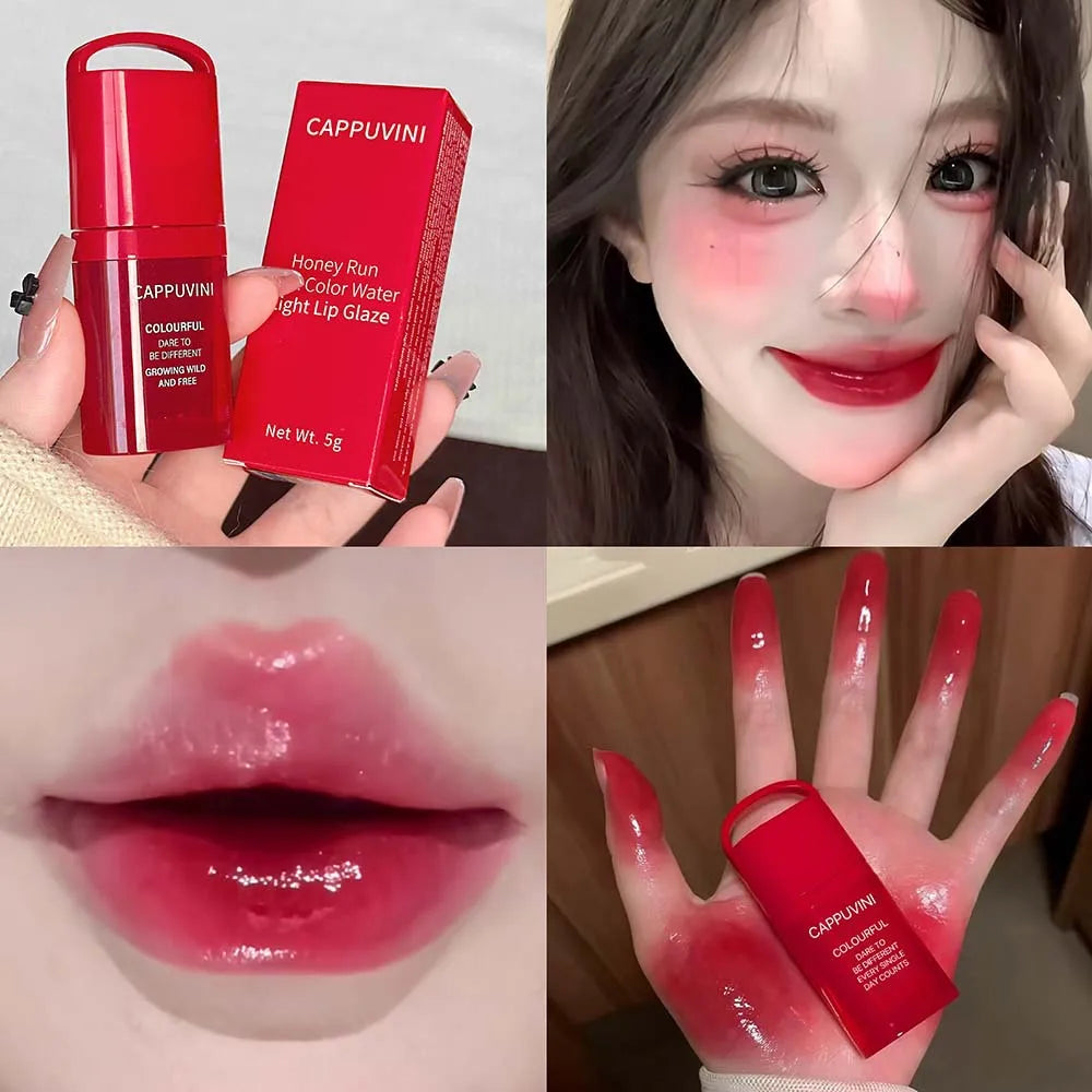 Water Light Grey Rose Lip Gloss Moisturizing Long Lasting Non-greasy Jelly Brown Mirror Lip Glaze Plumping Lip Tint Korea Makeup Qme 06