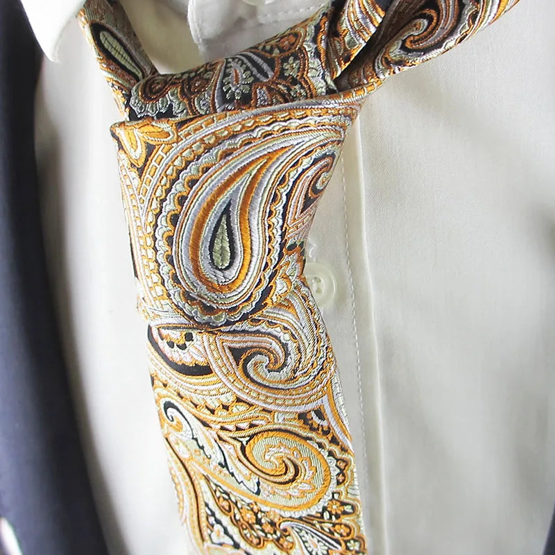 Men Silk Tie Business Classical Uniformal Party Suit Shirt Qme