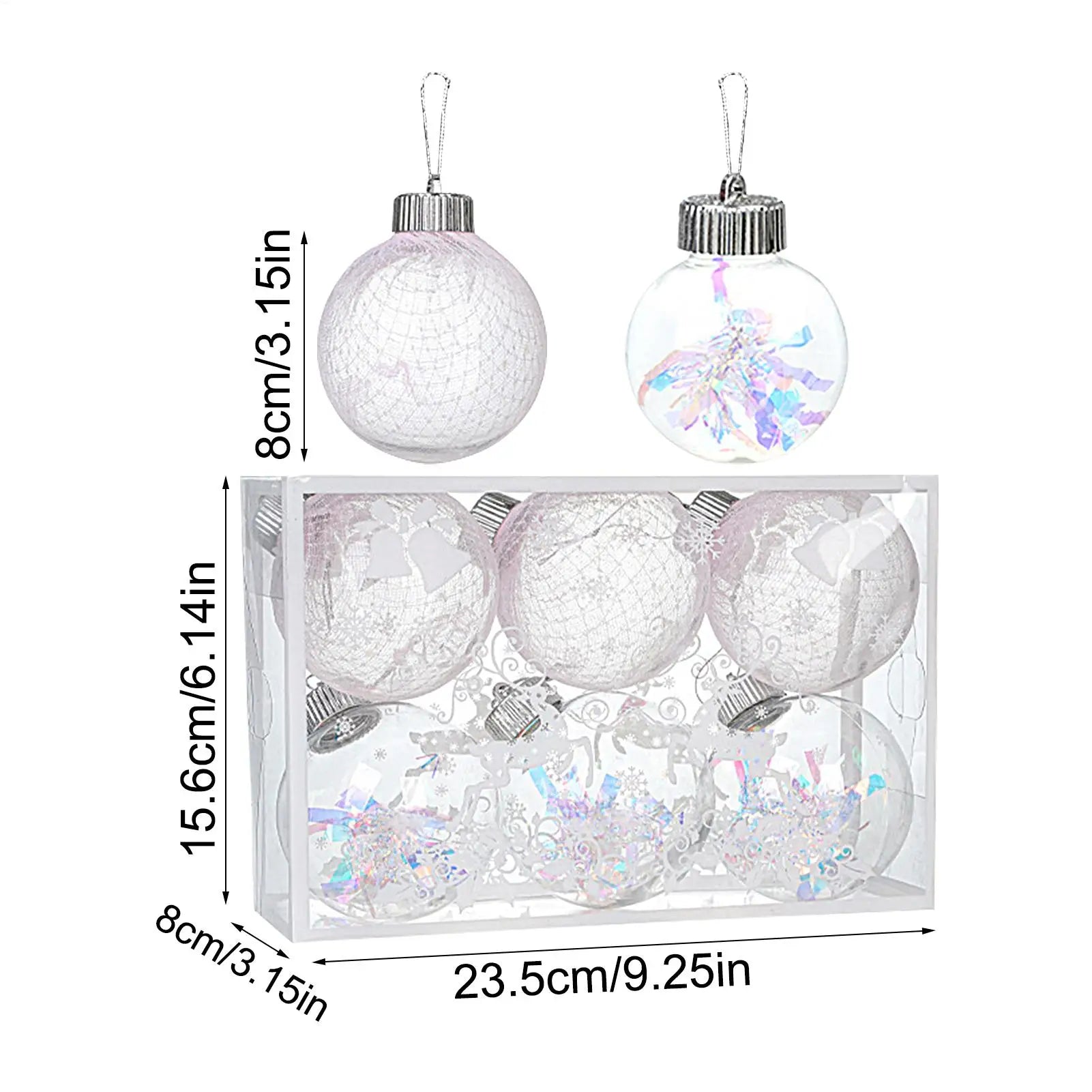 Christmas Ornaments Transparent Pendant Balls Tree Shopping Mall Qme