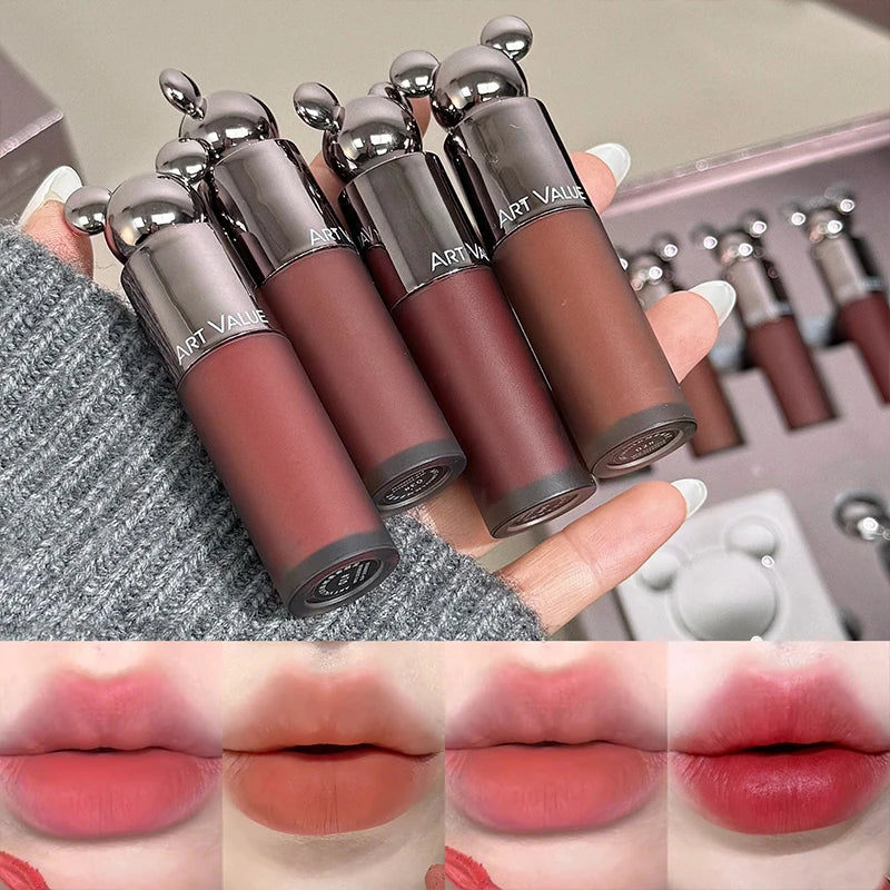 ART VALUE Makeup Sets Include 4 Lip Mud,1 Face Blush,1 Pressed Powder,1 Eyesshadow Palette,1 Highlighter Powder, 8 PCS Cosmetics Qme