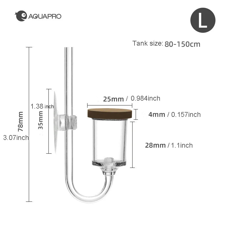 Aquarium CO2 Diffuser Fish Tank Bubble Mini Counter Accessories Sprayer Equipment Akvarium Filter Terrarium Marine Goods Tools Qme Short L