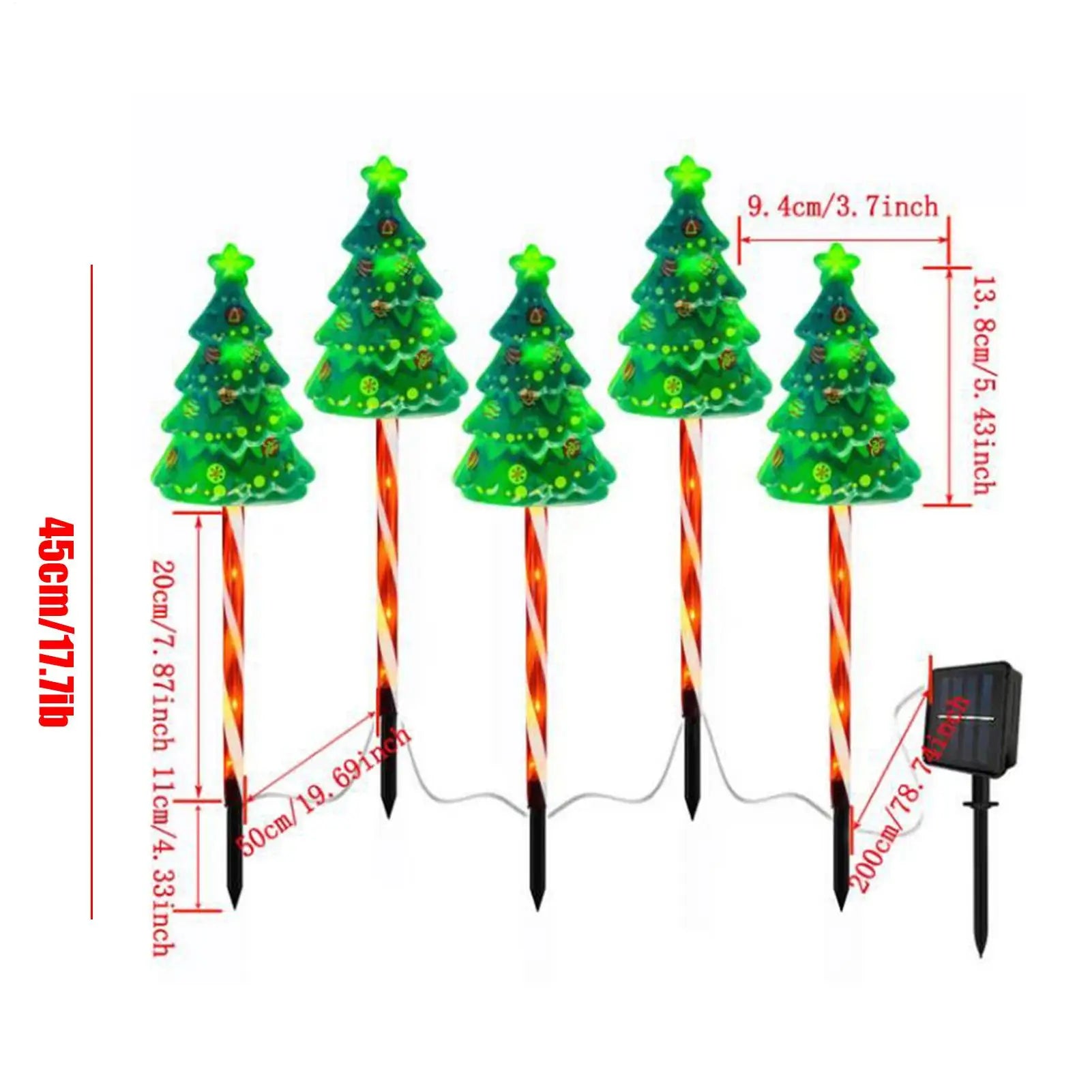 Candy Cane Pathway Light Solar Powered Holiday Lighted Stake Outdoor Qme
