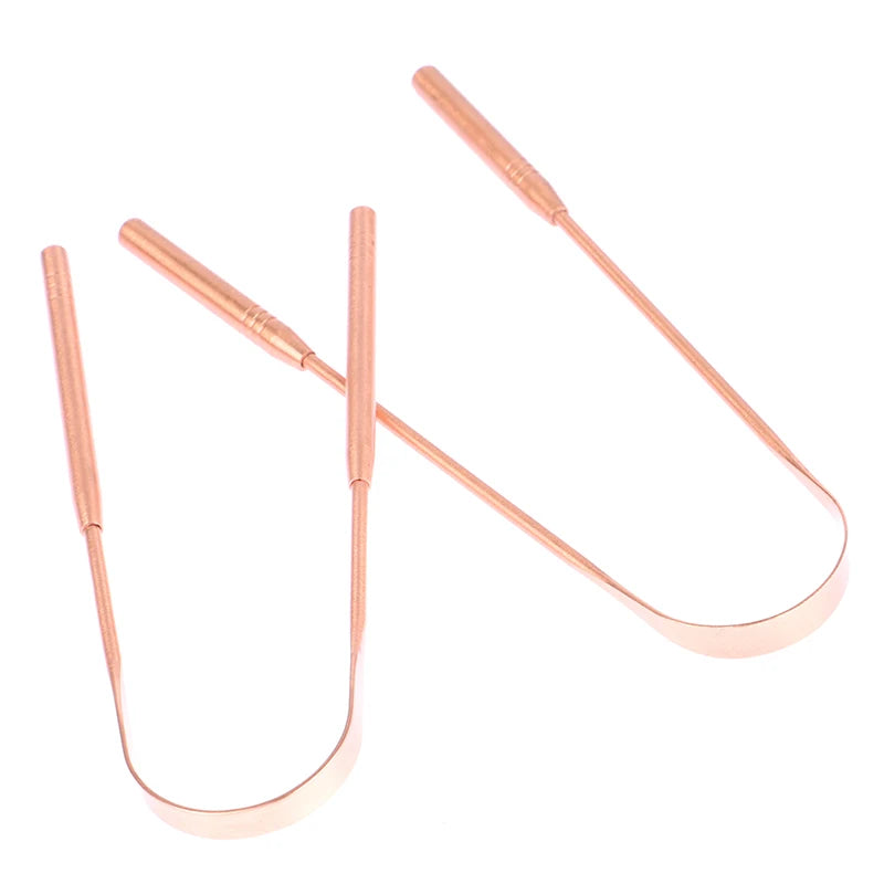 Copper Tongue Scraper Cleaner Toothbrush Dental Oral Care Hygiene Qme