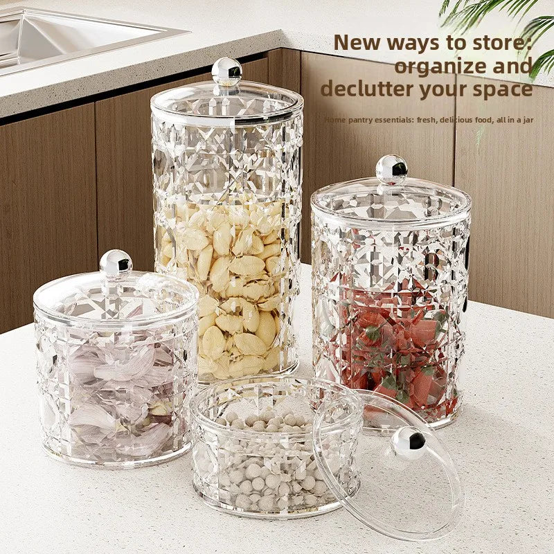 2-Piece Airtight Food Storage Containers for Kitchen Cereal Nuts Spices Grains Dried Fruit Plastic Sealed Canisters with Lids Qme