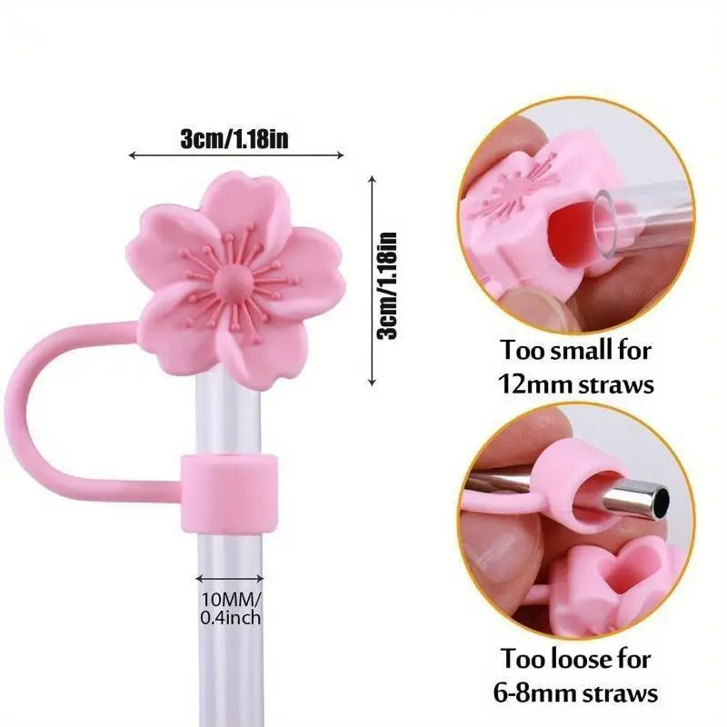Tumbler Straw Cover Water Bottle Silicone Boot Charm Begonia Shape Qme