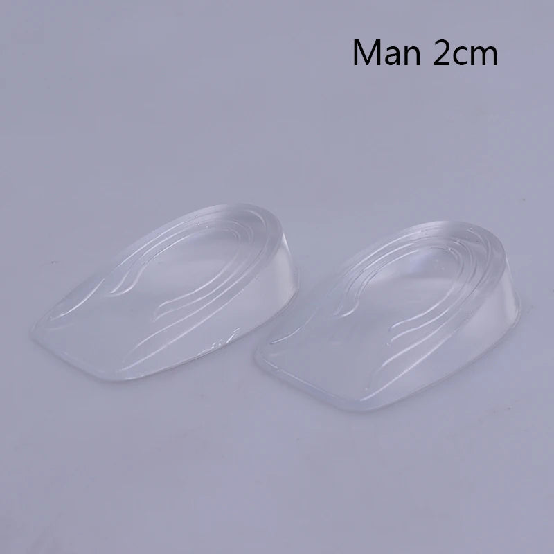 1 Pair Height Lift Men Women Shoes Insole Silicone Heel Insert Qme Man 2cm