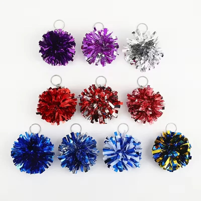 Colorful Cheer Pom Keychains Cheerleader Cheerleading Keyring Charm Qme