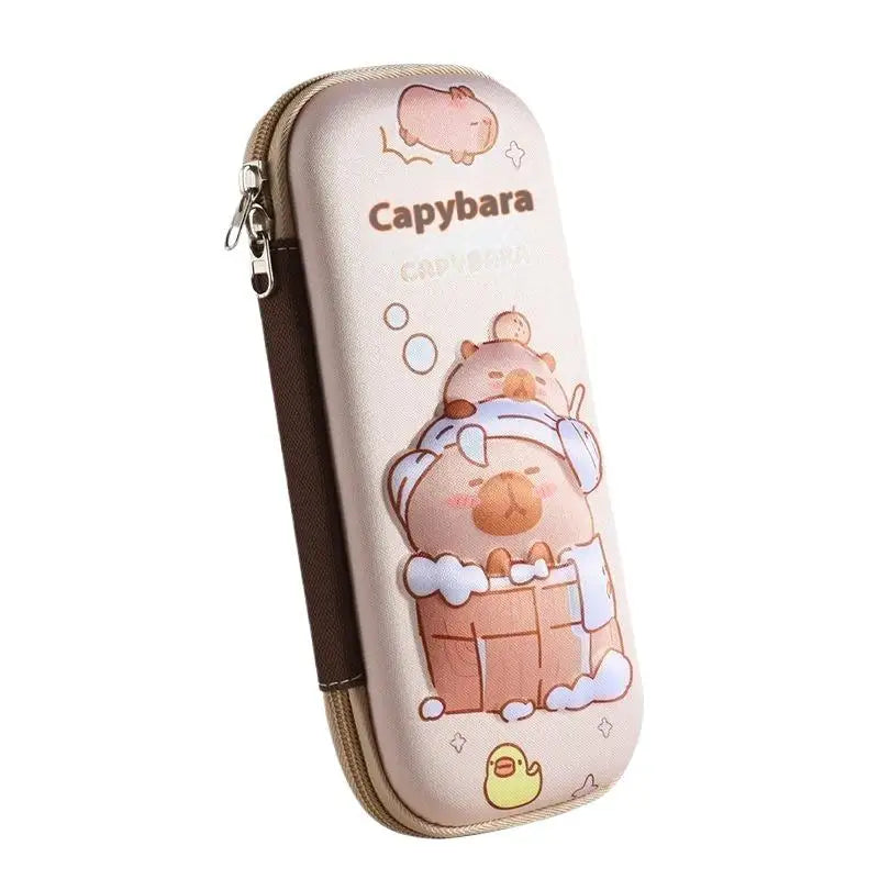 3D Drop Resistant Student School Supplies Large Capybara Pencil Case Qme Default Title