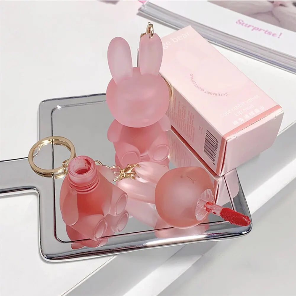 Gege Bear Rabbit Lip Glaze, Matte Velvet Lip Clay Long-lasting Color Non-drying Lipstick Qme